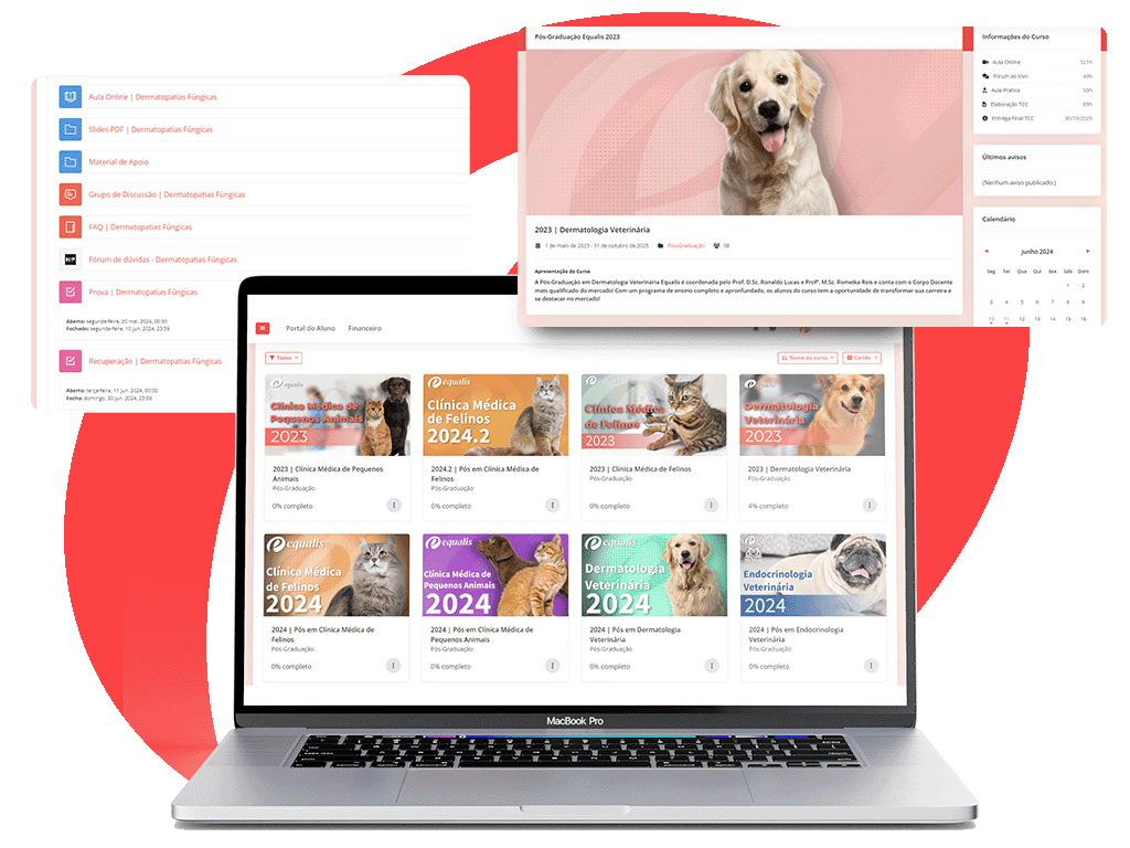 Plataforma de cursos online de pós-graduação veterinária Equalis